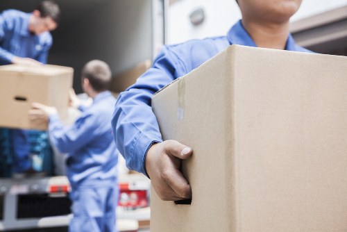 Loading items into a man with van service vehicle