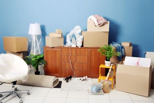 Office relocation items being organised for a commercial move in Surbiton