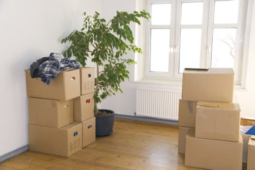 Man with van team preparing items safely for transport