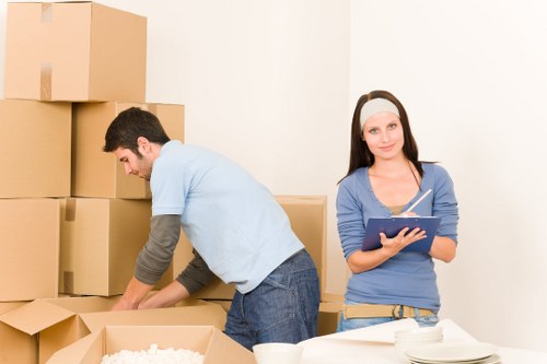 Moving van and packing materials for transport service