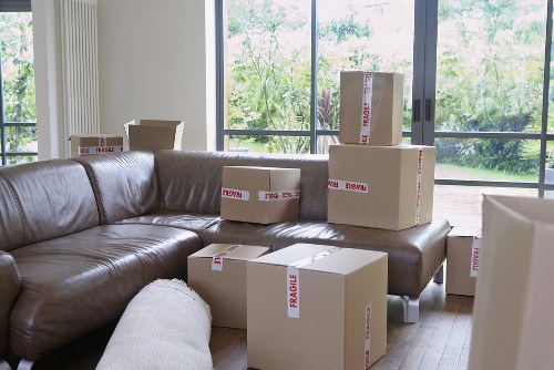 Packed household belongings prepared for transport by house removalists