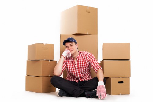 Furniture and equipment being prepared for relocation