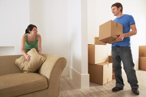 Removal van prepared for a home or flat move near Surbiton