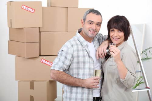 Careful packing of household items for a Surbiton relocation